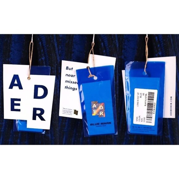 Ader Error Frank Turtleneck Size A3 L Oversized Mens Blue Sweater $485 - Picture 11 of 14